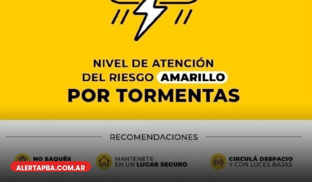 Rige un alerta amarillo por tormentas fuertes, ráfagas y granizo en La Plata